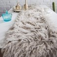 thumbnail image 3 of Nvzi Luxury Faux Fur Table Runner Modern Ultra Soft Long Plush Shaggy Table Runners for Home Kitchen Party Wedding (Coffee, 12"x71"), 3 of 5