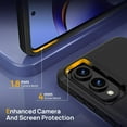 thumbnail image 3 of YWC-for Samsung Galaxy S25 Edge Case, Protective Heavy Duty 3-Layer Shockproof Hard Cover Tough Rugged Dust/Drop Proof Full Body Durable Anti-Fingerprint with Port Protection, Black, 3 of 4