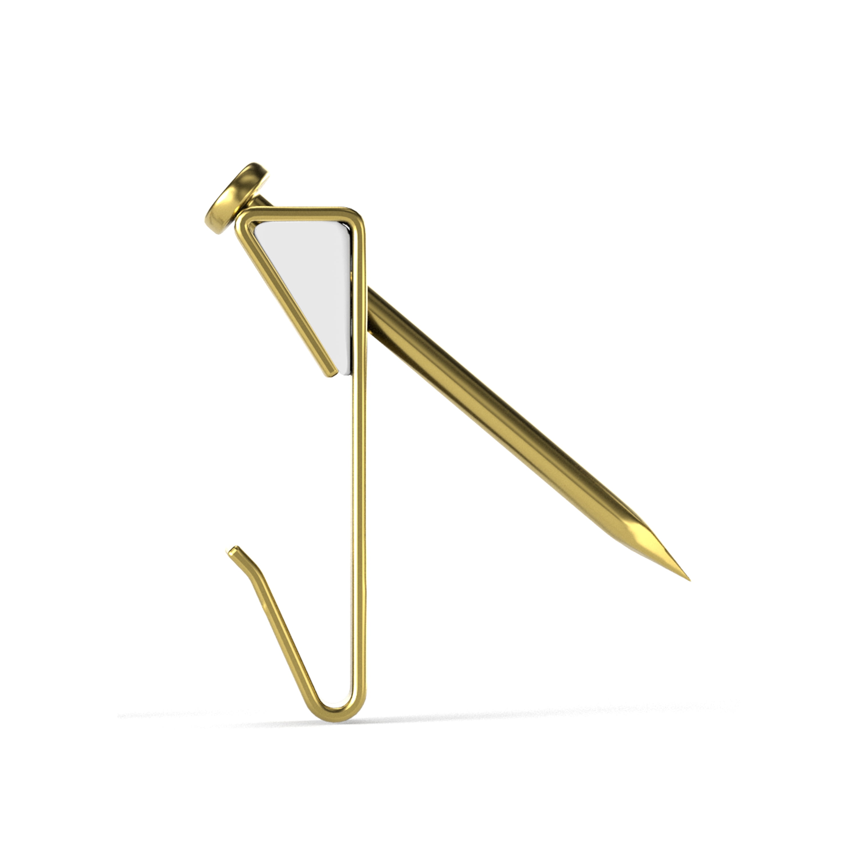 Ook Professional Picture Hangers, 30 lbs, Steel, for Drywall Wood, Brass, Gold, 30 pack