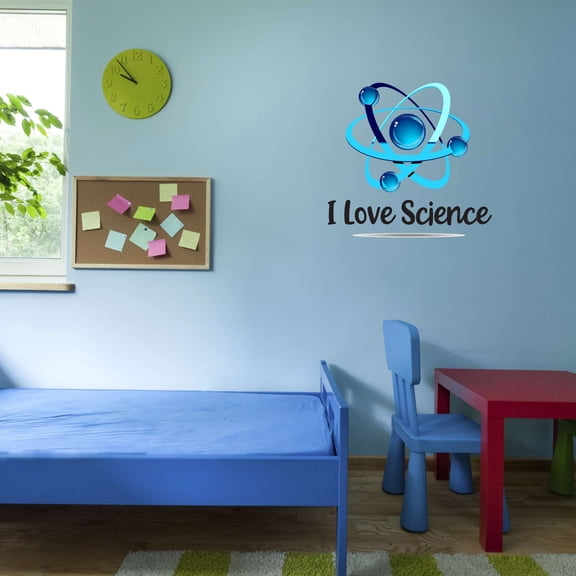 I Love Science Atom Classroom Math Science Homework Reading Doctor Nurse Rn Hospital Human Being Individual Soul Mortal Decorating Ideas Bedroom Wall Decal Sticker - Size: 10 In X 9 In