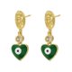 thumbnail image 5 of Pendientes colgantes de corazón chapados en oro de 18 k Yashi con esmalte de ojo malvado Blanco, 5 of 5