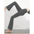 thumbnail image 3 of Yunliwuli Women Flare Yoga Pants Solid Color High Waist Bell Bottoms for Fitness Sport Running Pants Activewear, 3 of 4