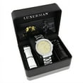 thumbnail image 4 of Men's Diamond 1/10ct Two-tone Gold-plated Stainless Steel Watch with Metal Band and Extra L, 4 of 5