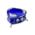 thumbnail image 3 of Treasure Chest Box Heart Shape Ear Holder Jewelry Box Small for Wedding Blue, 3 of 9