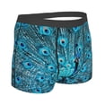 thumbnail image 3 of Balery Beautiful Blue Peacock Men's Boxer Briefs, Soft and Breathable Cotton Underwear with nylon Waistband-X-Large, 3 of 9