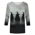 thumbnail image 4 of Cloaraye Womens Halloween Costumes 3/4 Sleeve Crew Neck T Shirts Fashion Print Loose Halloween Shirts, 4 of 5