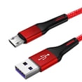 thumbnail image 2 of Cable de teléfono Cable USB de nylon Reemplazo de línea de datos de carga rápida para Android Micro USB, Rojo, 2m Eigraketly  EL000707-06B, 2 of 2