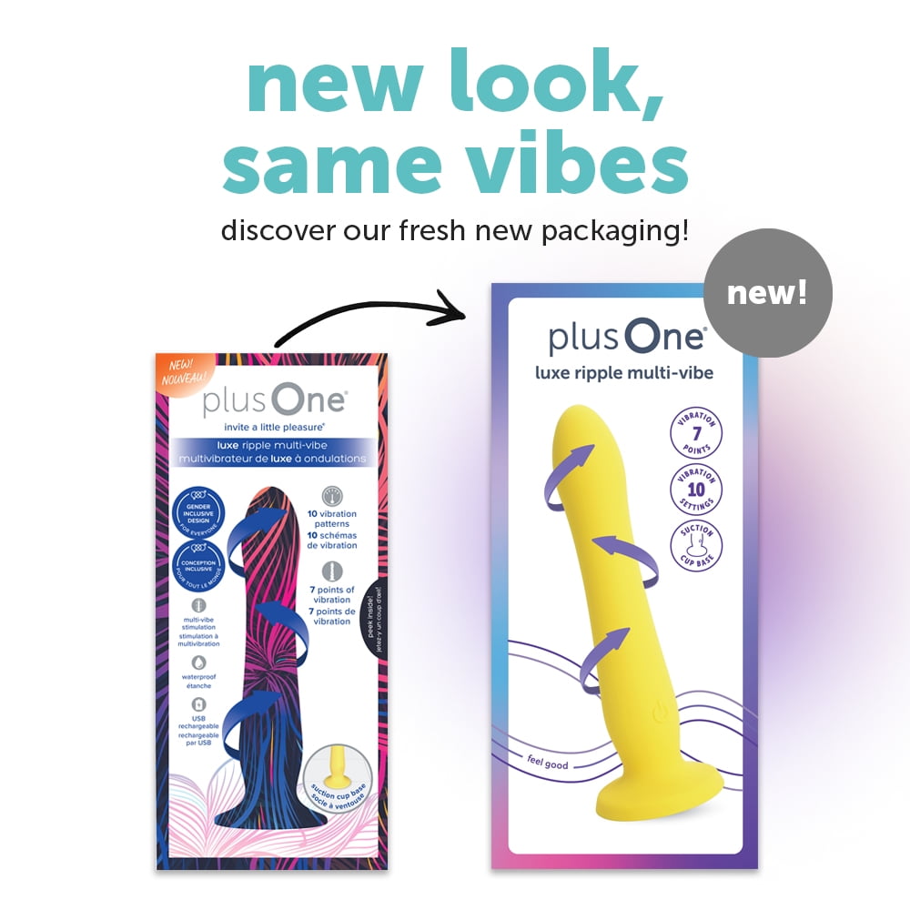 plusOne Luxe Ripple Multi-Vibe Dildo, 10 Settings, Waterproof, Premium Silicone, Strong Suction Base