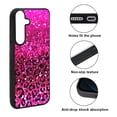 thumbnail image 2 of WIRESTER Shockproof Soft Rubber Cover Case for Samsung Galaxy S25 6.2" 2025, Hot Pink Glitter Sparkle With Black Pink Glitter Leopard, 2 of 5