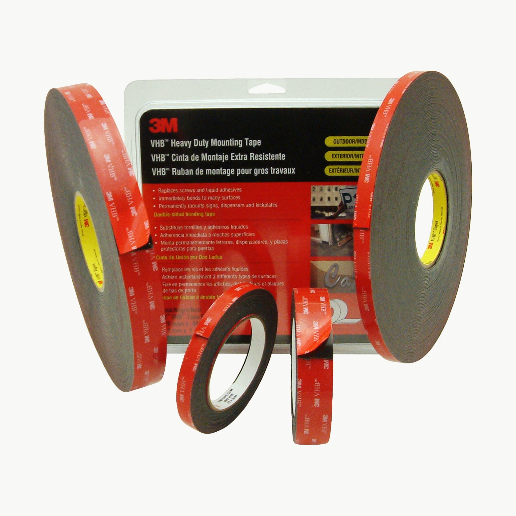 3M Double Sided Tape, Very High Bond Waterproof Mounting Tape, VHB Heavy  Duty Foam Tape （5952 Red）