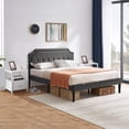 thumbnail image 2 of VECELO 3-Piece Bedroom Sets Upholstered Platform Bed Frame and 2 Nightstand, 2 of 6