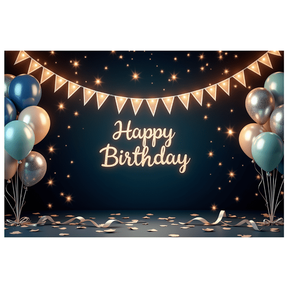 Colorful Balloons Happy Birthday Banner Decorative Background Celebration Prop for Birthday Party Indoor Event Photo Shoot