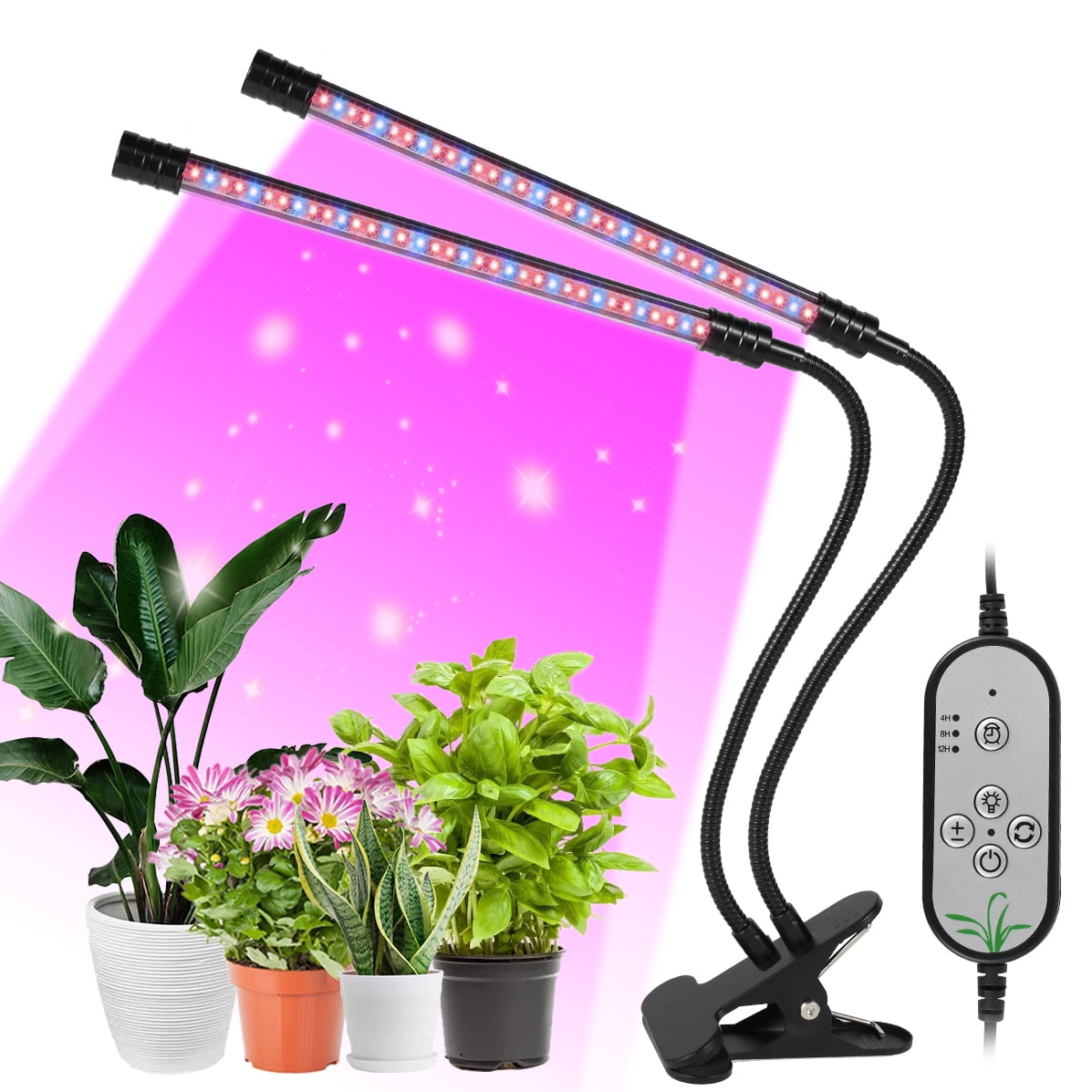 THREN USB LED Grow Light 1/2/3/4 Head Red & Blue Full Spectrum Clip