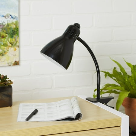 Calista Lamp - Mainstays Gooseneck Clip Lamp, CFL bulb included, Black
