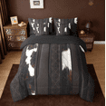 thumbnail image 3 of jejeloiu Cattle Hide Bedding Comforter Set 7 Pieces,Cow Print Full Bedding Set,Aztec Geometric Stripes Fitted Sheet Flat Sheet,Breathable Bedroom Decor Reversible, 3 of 9