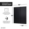thumbnail image 5 of 76" H x 60" W Sliding Frameless Shower Door Matte Black w/ Tinted Glass, 5 of 8
