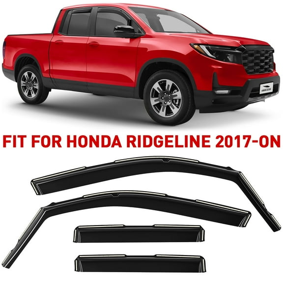 Voron Glass in-Channel Extra Durable Rain Guards for Honda Ridgeline 2017-2026, Window Deflectors, Vent Window Visors, 4 Pieces - 200913