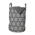 thumbnail image 1 of Geometric Laundry Bag, Royal Moroccan Mosaic Style Abstract Star and Square Shapes Pattern, Basket with Handles Drawstring Closure for Laundromats, 13" x 19", Grey Charcoal Grey White, by Ambesonne, 1 of 4