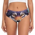 thumbnail image 1 of Fotbe Colorful Wolf Head A Calzones Estampados para Mujer – Ropa Interior de Algodón, Cómoda, Suave y Elástica-Medium, 1 of 6