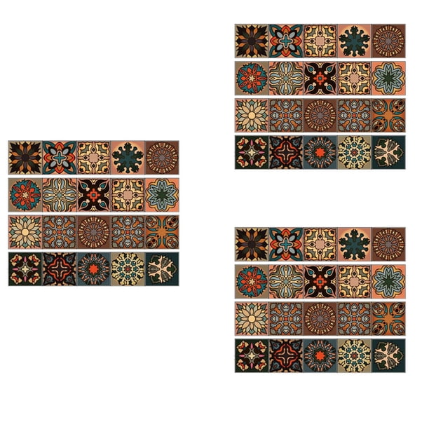 60 Piezas 3D Multi Marroquí Autoadhesivo Baño Cocina Pared Etiqueta Engomada de Azulejo de Escalera