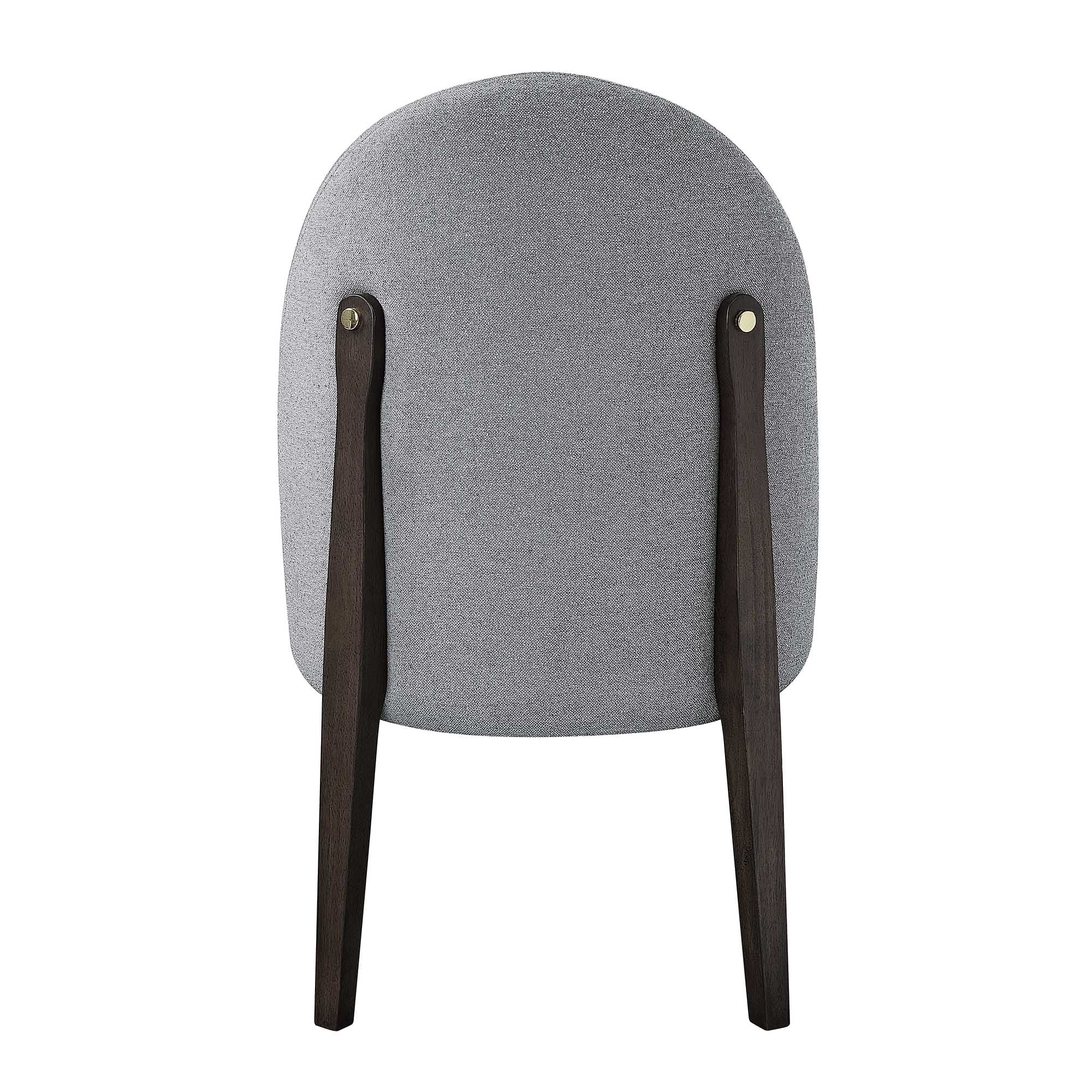 ACME Clayten Wood & Fabric Upholstered Side Chair in Gray & Espresso (Set of 2)