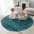 thumbnail image 3 of Teal Christmas Star Pattern Round Blanket,Comfortable Soft Flannel Throw Blanket,All Season,Warm Lightweight Blankets for Sofa Bed Couch Living Room Chair 60"x60", 3 of 5