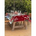 thumbnail image 2 of Outdoor Tablecloth with Umbrella Hole and Zipper, Red Christmas Rectangle Table Cloth 54x80 Inch Waterproof Tablecloth, Xmas Tree Gnomes Poinsettia Snowflake Picnic Table Cover for Patio Camping, 2 of 7