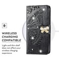 thumbnail image 2 of Samsung Galaxy Note 20 Wallet Case, Mantto Bling Butterfly Flower PU Leather Flip Phone Cover Credit Cards Slot Shockproof Protective Kickstand Case for Samsung Galaxy Note 20, Black, 2 of 9