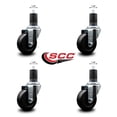 thumbnail image 2 of 3.5 Inch Hard Rubber Wheel Swivel 1-5/8 Inch Expanding Stem Caster Set SCC, 2 of 2