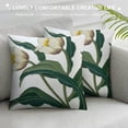 thumbnail image 4 of SHANXI Throw Pillow Cover  Beige and White Tulip Flower Pillowcase Spring pillow cover for Couch Cushion Cover Square Farmhouse Floral Decor Pillow Case 12x12in, 4 of 6