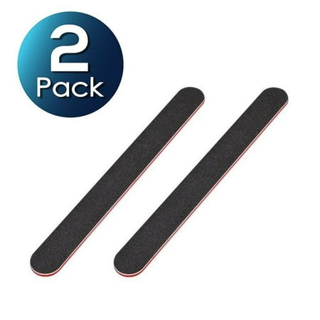 Zodaca 2 pcs Black Red Cushioned Beauty Salon Spa Sanding Nail Files Buffer Buffing