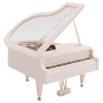 Piano Music Box, White Clockwork Mechanical Musical Boxes, Classical Box for Girls Birthday Gift or Desktop Decor