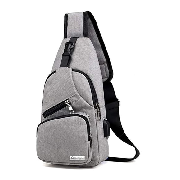 Bolso Bandolera Bluelander Gris Mochila Cruzada con Puerto USB