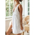 thumbnail image 6 of Women'S Summer Mini Dresses Sleeveless Deep V Neck Tiered Swing Dress Backless Going Out Vacation Boho Sundress White L, 6 of 8