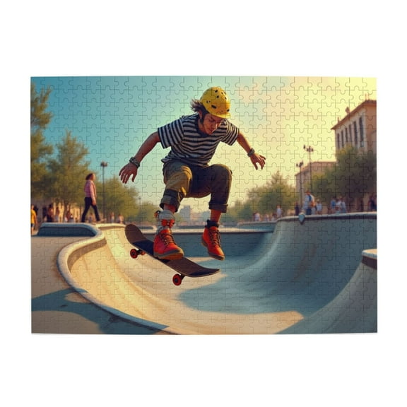 500 Piece Jigsaw Puzzle For Adults – Skateboarder – Challenging & Fun Activity Unique Artwork Great Gift Idea – Home Decor Jigsaw Puzzles For Adults 500 Pieces 20.5X15In