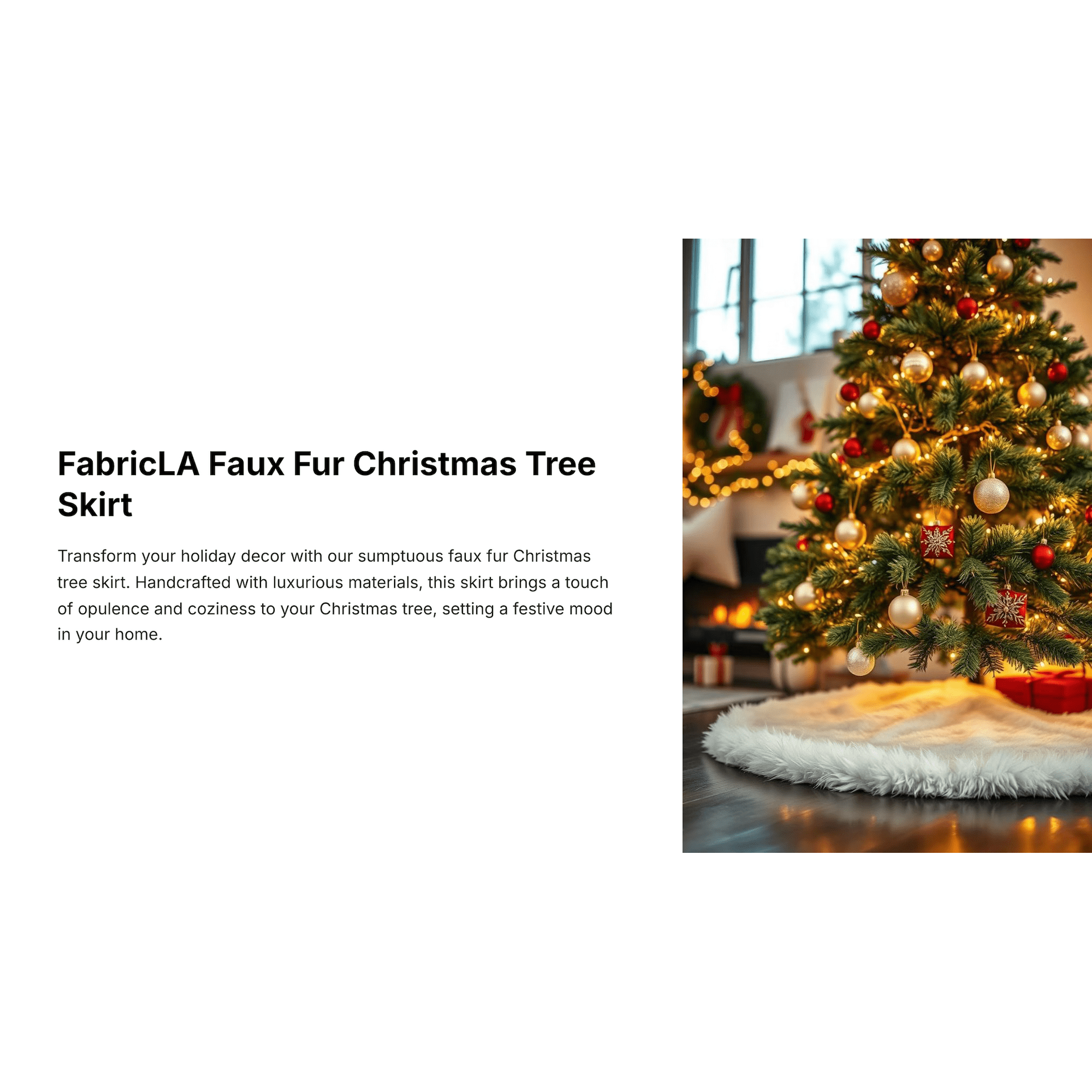 FabricLA 48-Inch Chocolate Faux Fur Tree Skirt Cut photo 6
