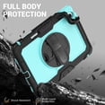 thumbnail image 5 of Case for Samsung Galaxy Tab S11 2025 with Screen Protector, 360 Degree Rotating Kickstand Hand Strap Heavy Duty Shockproof Cover with Shoulder Strap, Sky Blue PC, 5 of 7