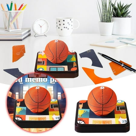 

Slice 3D Calendar 2025 3D Calendar Notepad DIY Carved Art Notepad And Craft Paper Sculpture Model Desktop Ornaments (Basketball)