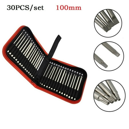 

30pcs/set 1/4-inch Hex Shank Long Magnetic Squar Slotted Cross Screwdriver Bits