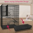 thumbnail image 4 of Jhsomdr 4-Tier Large Cat Cage Indoor Cat Enclosures with Storage Cube 58"H Collapsible Metal Cat Playpen Ferret Cage Outdoor Cat Kennel with 2 Doors, 4 of 9