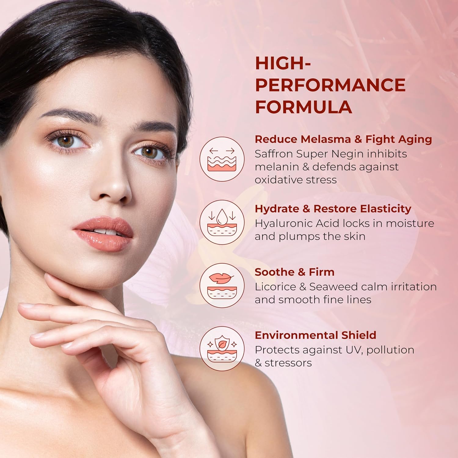 Abera Saffron Brightening Serum for Dark Spots, Uneven Tone & Hydration, 1.01 fl oz