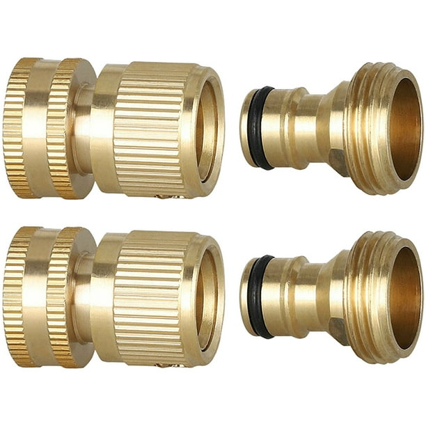BRIGHTFUFU 2 conjuntos Manguera de jardín accesorios de conexión rápida de 3/4 pulgadas Adaptador de rosca Fitings de reemplazo de la manguera de la manguera