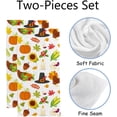 thumbnail image 2 of Absorbent Soft Hand Fingertip Towels, 2 Pcs Face Bath Towels Set Thanksgiving Holiday Symbols Washcloths for Bathroom Hotel Kitchen, 30"x15", 2 of 6