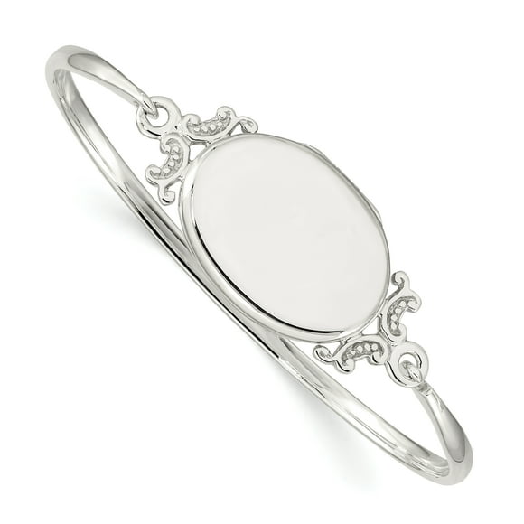 925 Sterling Silver Locket Bangle Bracelet