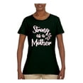 thumbnail image 2 of Wild Bobby, Strong as a Mother Mother's Day Womens Graphic Tee, Forest Green, Large, 2 of 6