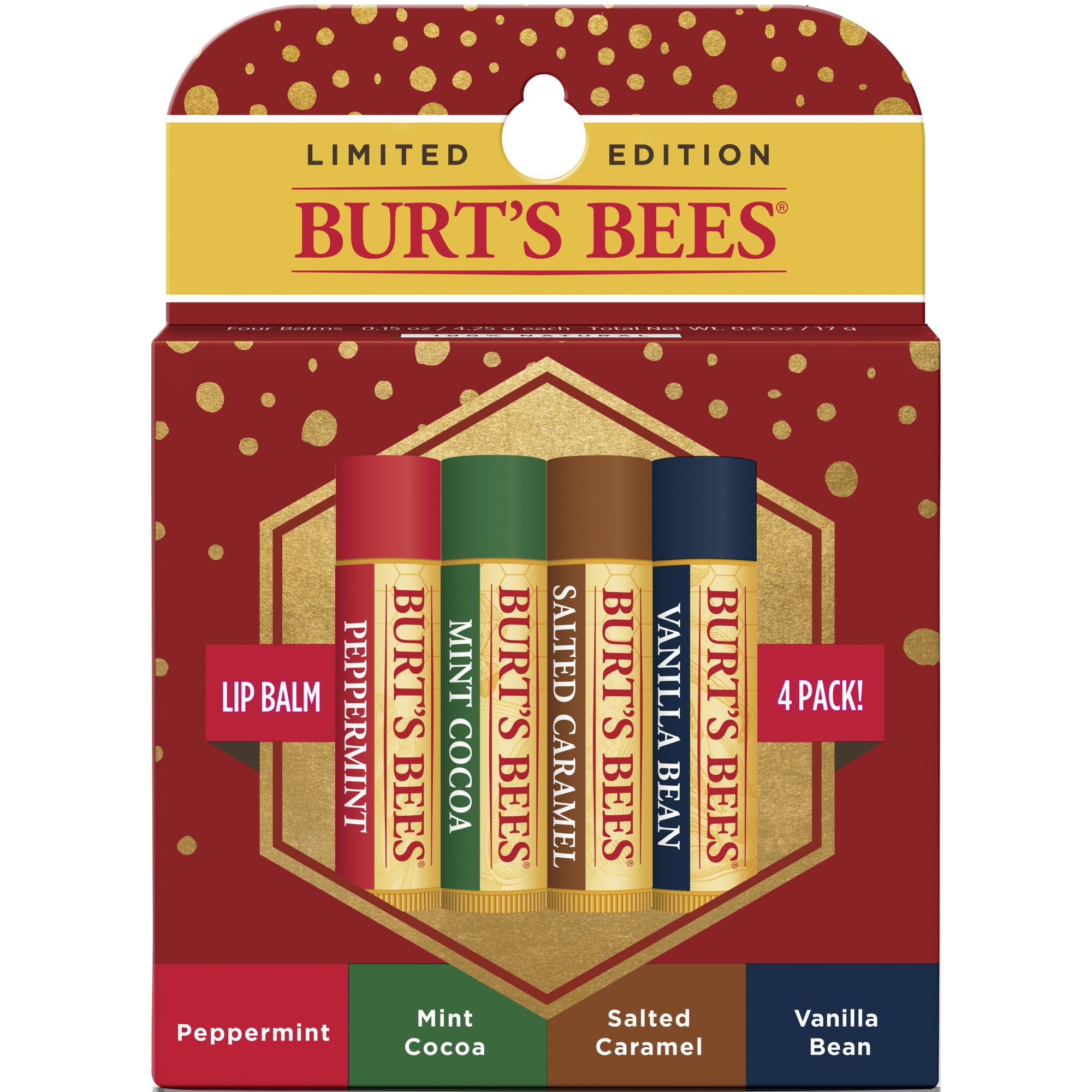 Specimen Tandheelkundig bal Burt's Bees Holiday Lip Care Gift Set, Sweet Seasonal Lip Balm 4Ct -  Walmart.com