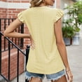 thumbnail image 6 of Mittory Womens Summer Tops V Neck Ruffle Short Sleeve T Shirts Eyelet Loose Fit Blouses, 6 of 6