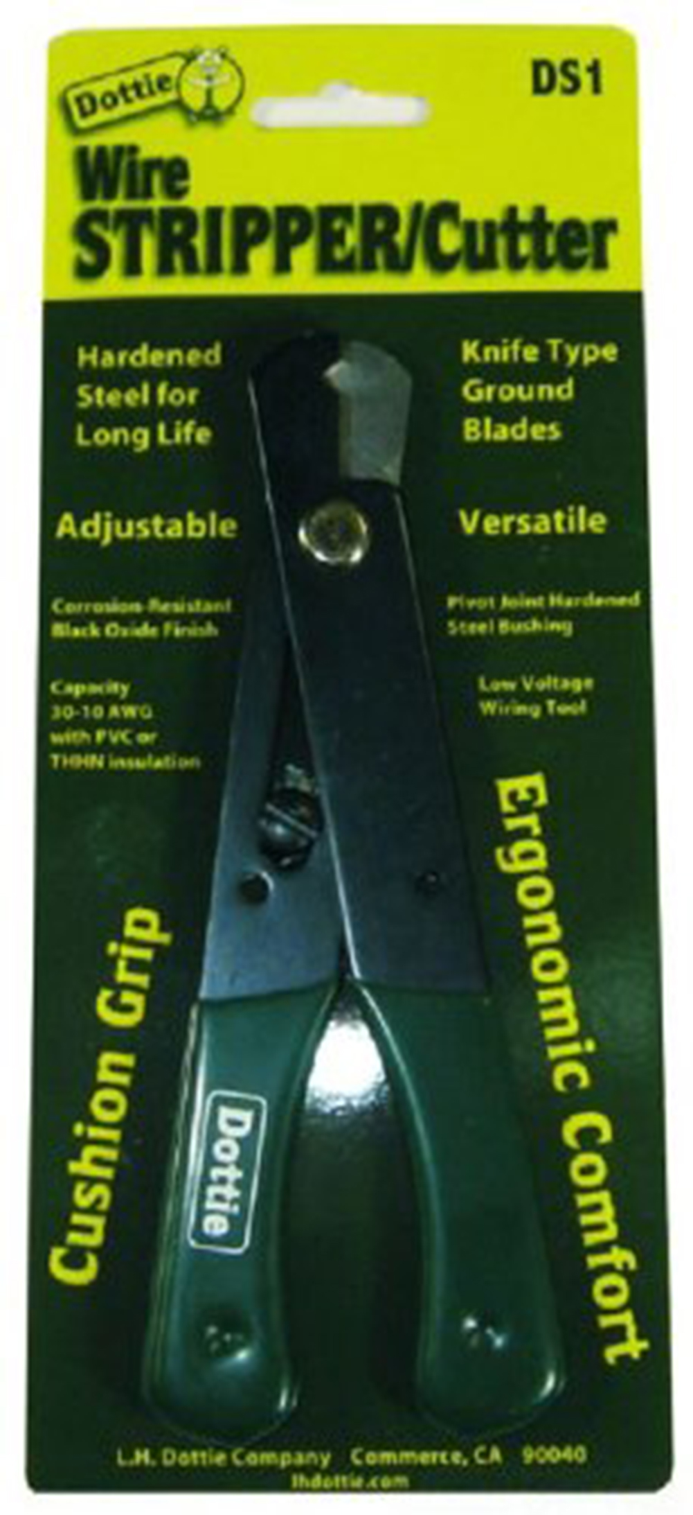 L.H. Dottie DS1 Wire Stripper/Cutter, Adjustable with Cushion Grip