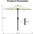thumbnail image 2 of Simple Deluxe 7.5ft Patio Umbrella Outdoor Table Market Yard Umbrella with Push Button Tilt and Crank Lift, 6 Heavy-Duty Ribs for Patio, Garden and Deck Use, Beige, 2 of 7