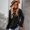 Black, variant on U.Vomade New Ladies Sweater Fashion Versatile V-Neck Long Sleeve Pullover Solid Color Loose Casual Knit Sweater Women's Top